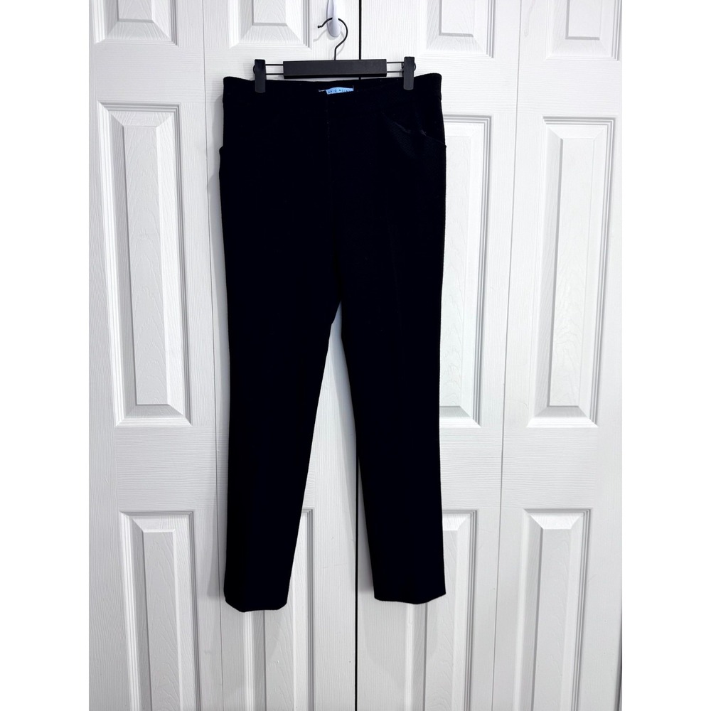 Antonio Melani Straight Leg Dress Pants Women 6 Black Pull On Classic Flat Front